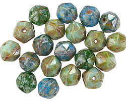 Czech Glass Coastal Mix English Cut Bead 7x8mm