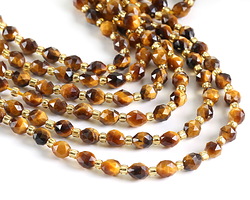 Tiger Eye (A) Microfaceted Rice 6x4mm