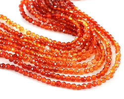 Carnelian Ombré Faceted Round 3mm