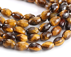 Tiger Eye Faceted Rice 14x10mm