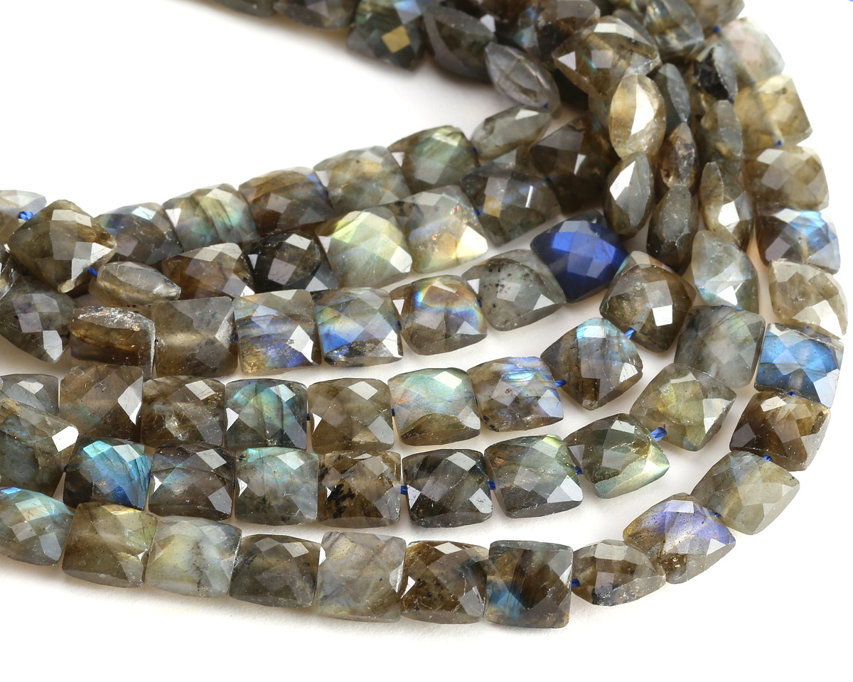 Labradorite (A) Microfaceted Square 8mm