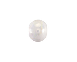Mykonos Ceramic Iridescent White Rondelle 10x13mm