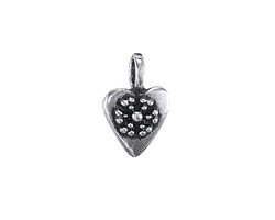 Mykonos Antique Silver (plated) Folksy Heart Focal 11x23mm