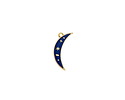 24K Gold (plated) Cobalt Enamel Celestial Crescent Moon Focal 7x25mm