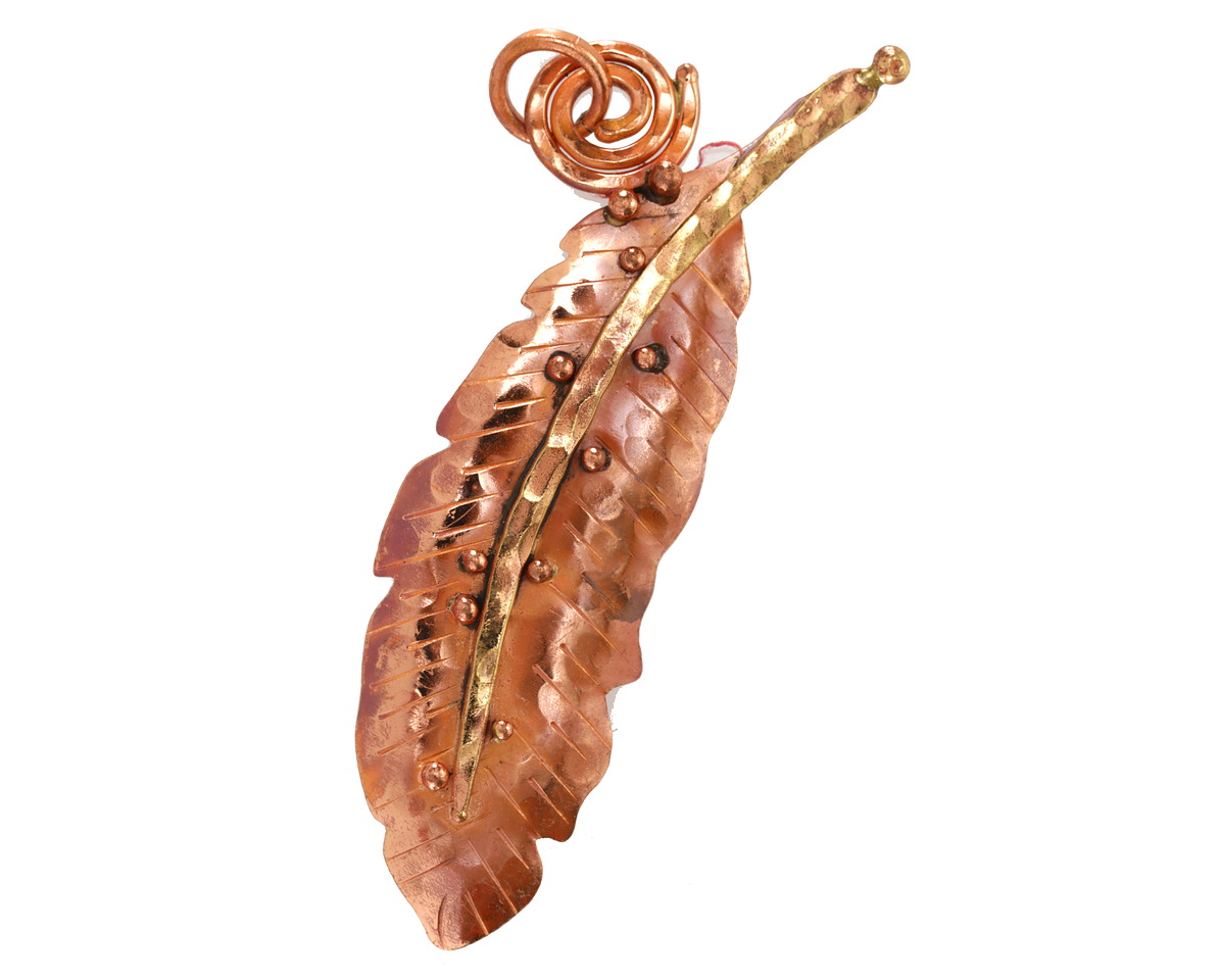 Patricia Healey Copper Big Feather Focal 32.5x90mm