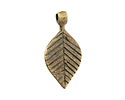 Mykonos Antique Brass (plated) Small Linear Leaf Drop 14x29mm