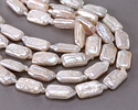 Pearly White Biwa Pearl Rectangle 18-21x9-10mm