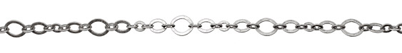 Antique Silver (plated) Horse Eye & Flat Oval Chain