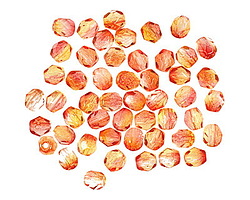 Czech Glass Dual Coated Fuchsia/Lemon Fire Polished Round 4mm