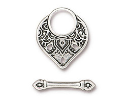 TierraCast Antique Silver (plated) Temple Ring Toggle Clasp 18x21mm, 22x4mm bar