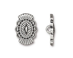 TierraCast Antique Silver (plated) Western Button 14x20mm