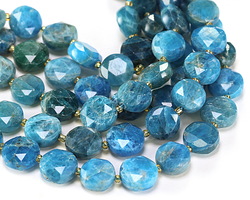 Pacific Blue Apatite (A) Faceted Star Coin 10mm