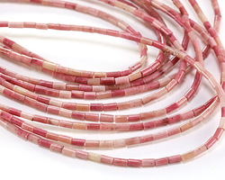 Rhodonite Tiny Tube 4x2mm