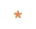 24K Gold (plated) Peach Pearl Enamel Starfish Bead 10mm