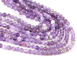 Dogtooth Amethyst Faceted Round 3.5mm
