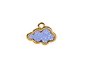 24K Gold (Plated) Transparent Sapphire Glitter Resin Cloud Focal 16x12mm