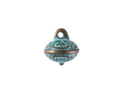 Patina Blue Copper (plated) Bali Style Button 12x13mm