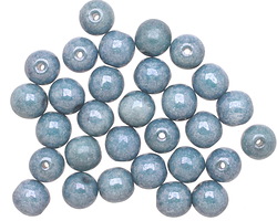 Czech Glass Lustered Denim Blue Round Druk 6mm
