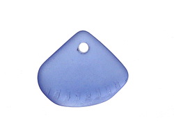 Light Sapphire Beach-Style Glass Clam Shell Drop 25x21mm