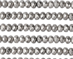 Czech Glass Antique Silver Fire Polished Rondelle 3x5mm