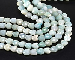 Amazonite Microfaceted Heart 8mm