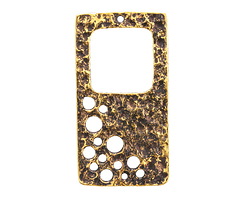 Mykonos Antique Gold (plated) Space Stencil Rectangle Focal 40x22mm