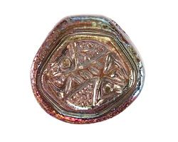 Mykonos Ceramic Iridescent Copper Patina Large Carved Focal 40mm