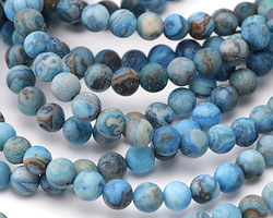 Larimar Blue Crazy Lace Agate (matte) Round 6mm