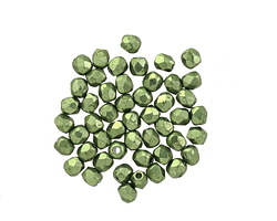 Czech Glass ColorTrends: Sueded Gold Fern Fire Polished Round 2mm
