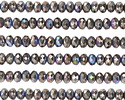 Czech Glass Antique Silver AB Fire Polished Rondelle 3x5mm