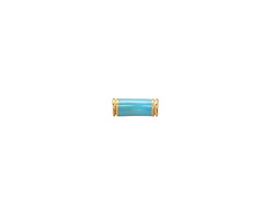Turquoise Enamel & 24K Gold (plated) Tiny Tube 7x3mm
