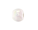 Mykonos Ceramic Iridescent White Rondelle 13x15-16mm