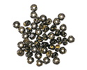 Czech Glass Textured Jet w/ Antique Gold Trica Beads 3x4mm