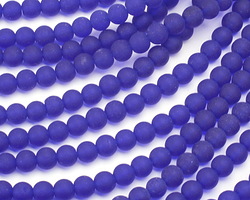 Royal Blue Beach-Style Glass Round 6mm