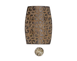 Soochow Jade Carved Scrolling Ironwork Focal 60x43mm & Round 14mm