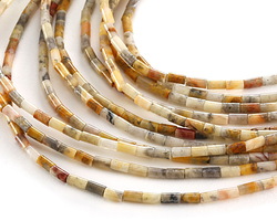 Crazy Lace Agate Tiny Tube 4x2mm