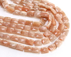 Peach Moonstone (A) Microfaceted Rectangle 10x8mm