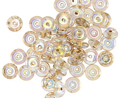 Czech Glass Crystal AB w/ Gold Flecks Spacer 2x6mm