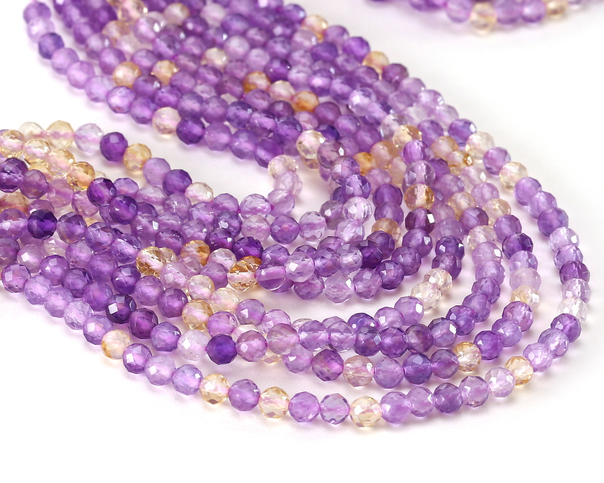 Ametrine (AA) Microfaceted Round 3mm