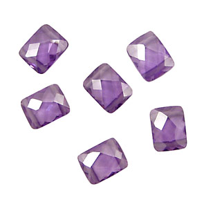 Grape Faceted Pillow (2 hole) 7x9mm