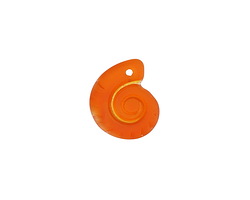 Tangerine Beach-Style Glass Ammonite Pendant 15x18mm
