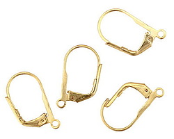 Satin Hamilton Gold (plated) Leverback w/ Loop 17.5x9mm