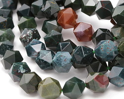 Bloodstone Star Cut Round 10mm