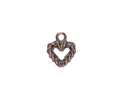 Mykonos Antique Copper (plated) Heart Charm 11x13mm