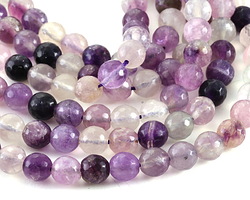 Rainbow Fluorite Faceted Round 8mm