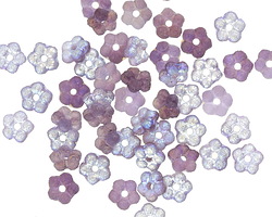 Czech Glass Etched Violet AB Bali Style Daisy Spacer 2x5mm