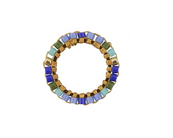 Cabana Miyuki Delicas Woven on Brass Ring 16mm