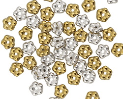 Czech Glass Silver & Gold Bali Style Daisy Spacer 2x5mm