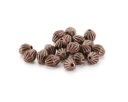 Antique Copper (plated) Lined Bicone Spacer Bead 5mm
