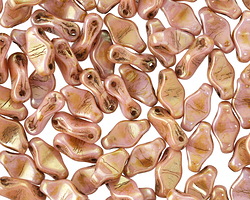 TOHO Cradle Bead Opaque Rose Gold Topaz Luster Horizontal 10x6mm